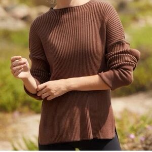 Varley Chocolate Ribbed Women's Sweater, Size XS